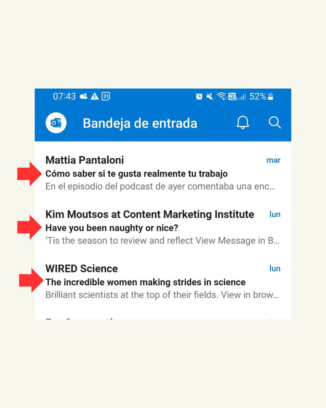 Ejemplos de asunto en un correo electrónico dentro de una estrategia de email marketing